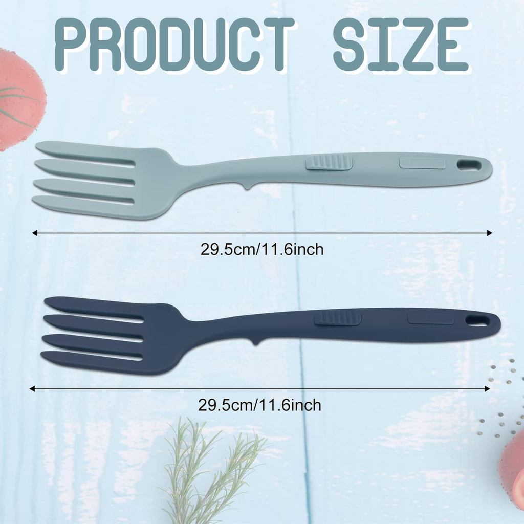 2pcs Silicone Flexible Forks, Silicone Cooking Fork Heat Resistant, Multifunctional Nonstick Blendin