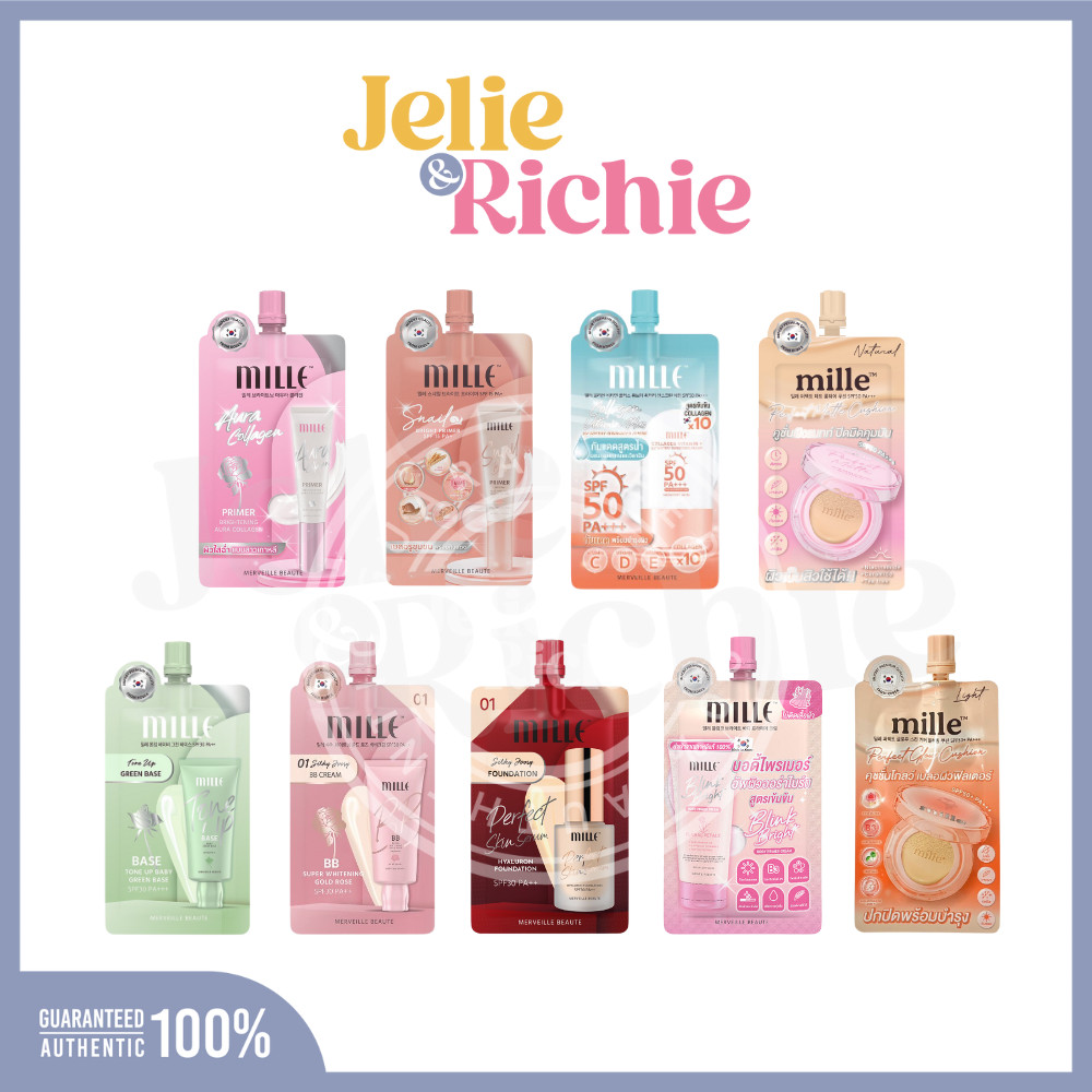 [ซอง] มิลเล่ โทนอัพ เบส/ บีบี ครีม/ ฟาวเดชั่น/ ไพรเมอร์ MILLE Tone up Base/ BB Cream/ Foundation/ Pr
