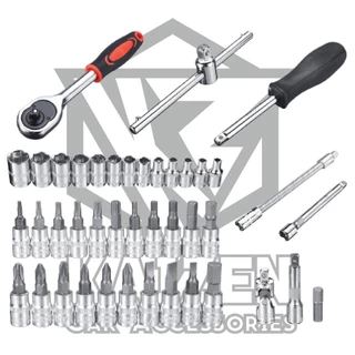 ชุดบล็อกประแจ เครื่องมือช่าง ชุดประแจบล็อก 46 ชิ้น บล็อก 1/4 ชุดบล็อก ประแจ Hand Tools ชุดเครื่องมือ