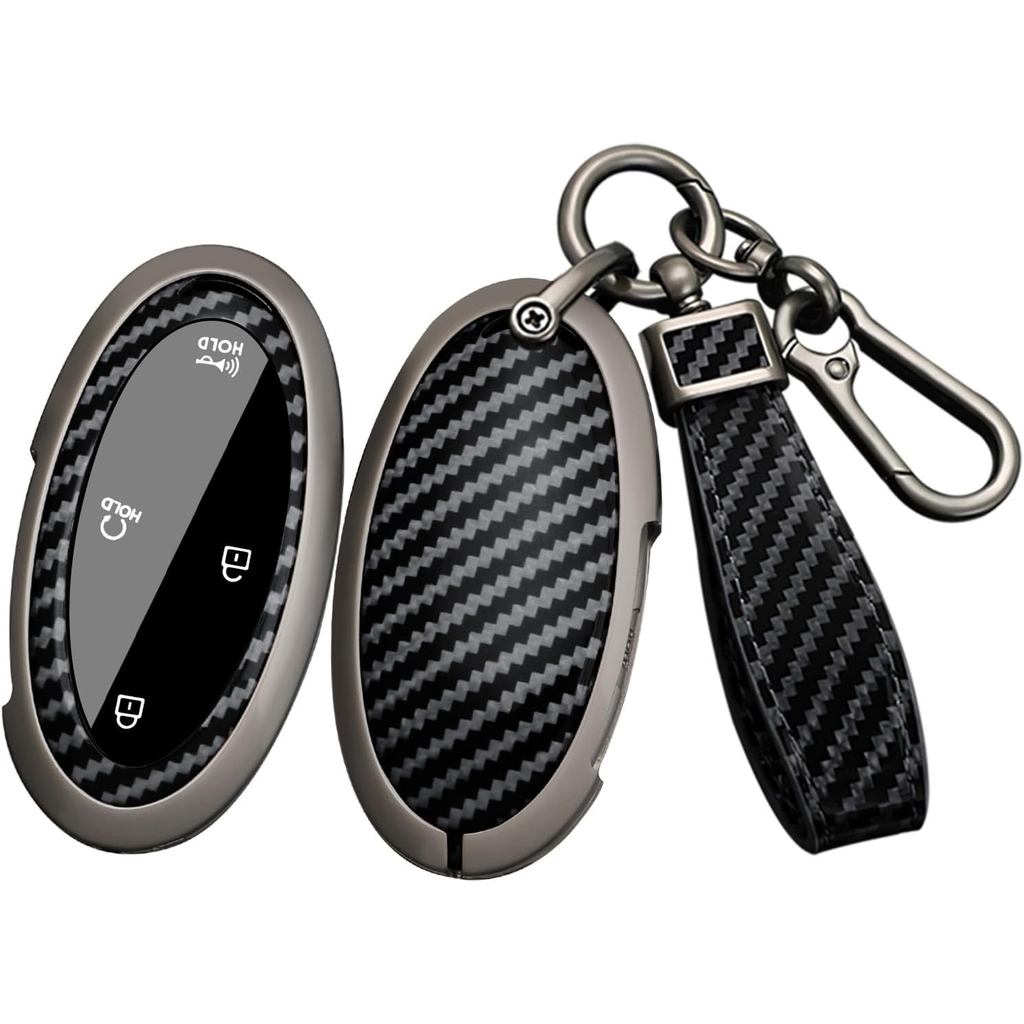 Ontto คาร์บอนเนื้อฝาครอบ Fit สําหรับ Hyundai Key Fob 2024 2025 Sonata Hybrid Santa fe Tucson Hybrid,