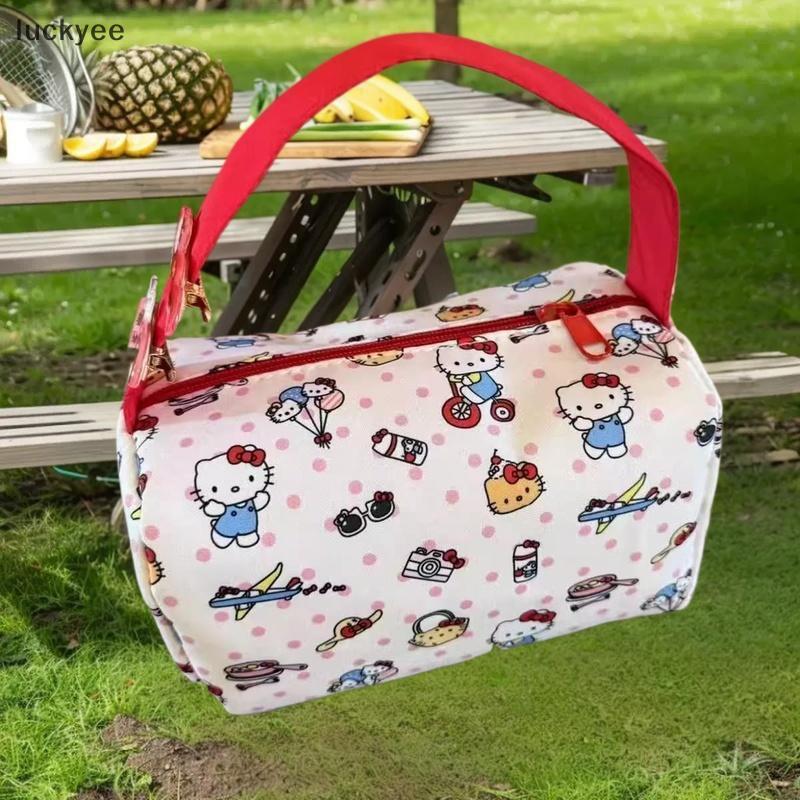 Luckyee น่ารัก Hello Kitty แบบพกพา 3D กระเป๋าเครื่องสําอาง Girly KT Cat กระเป๋าเดินทางขนาดใหญ่ความจุ