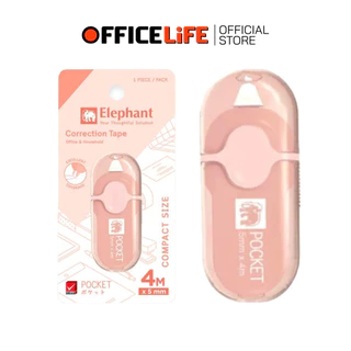 Elephant (ตราช้าง) เทปลบคำผิด เทปลบ รุ่น POCKET พ็อคเก็ต ยาว 4 M. ( 1 ชิ้น / สุ่มสี )