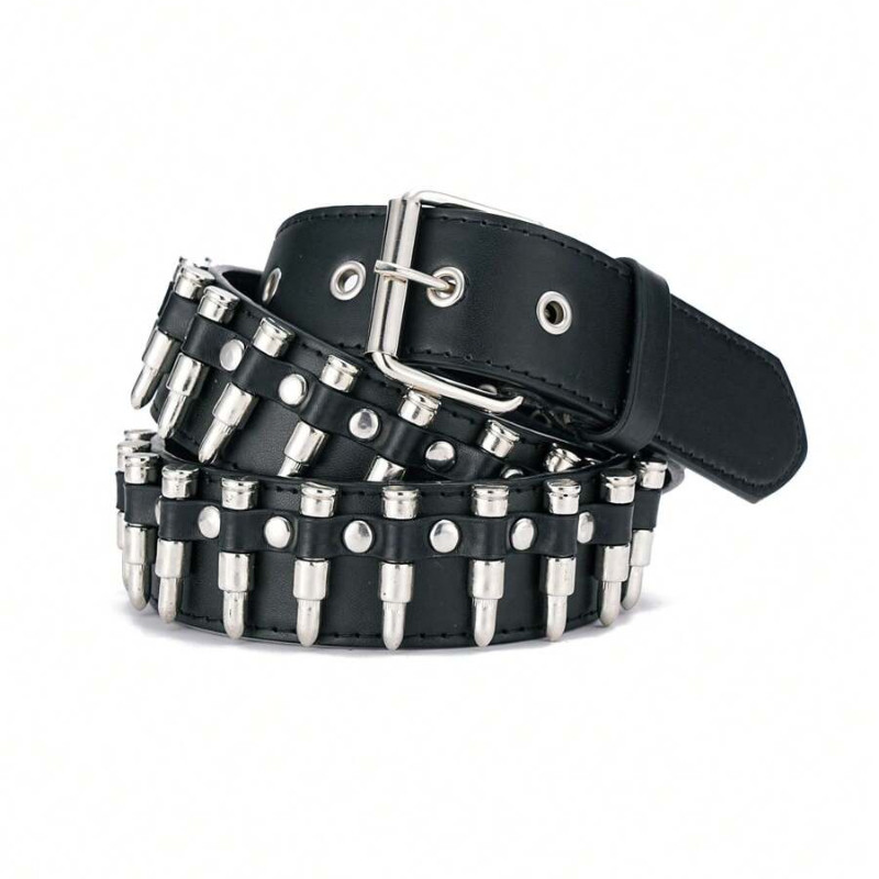 Fashion New Bullet Accessories Belt Metal Belt Men And Women Punk Hardware Jeans Belt Belt Designer 