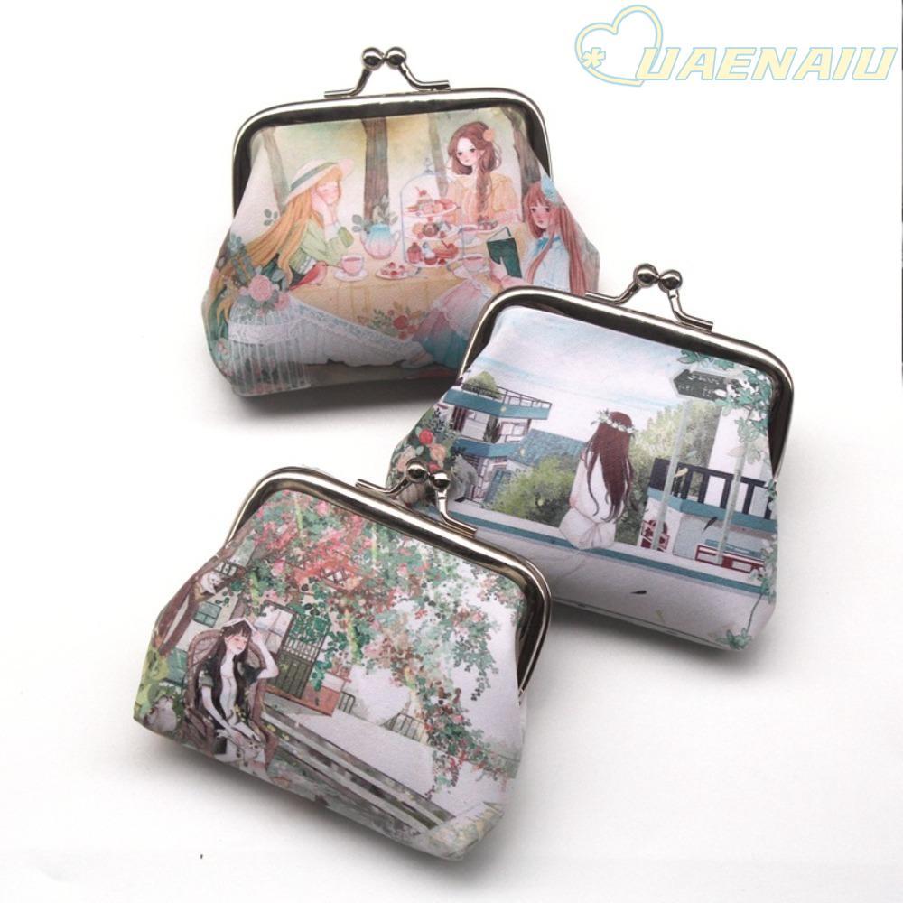 UAENAIU Coin Purses, PU Dacron PU Buckle Wallet, Small Pocket Bag