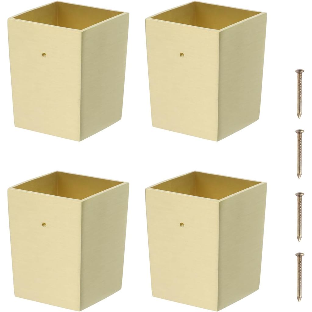 T T T Ulead เฟอร์นิเจอร์ฝาครอบหมวกโลหะผสมสังกะสีโต๊ะเก้าอี้เท้าหมวกสแควร์ Golden โซฟาโซฟาโซฟาขา 33x5