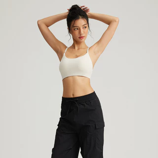 AirActive Sports Bra Thin Strap V-Back Bra with Chest Pads for Running Fitness Yoga