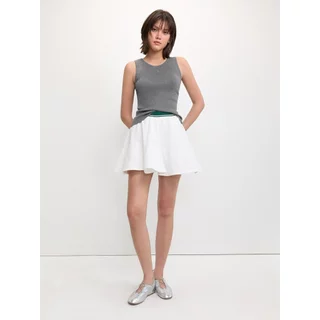[Pomelo] กระโปรงทรงบานขอบสีตัดกัน / Contrast Trim Flare Skirt