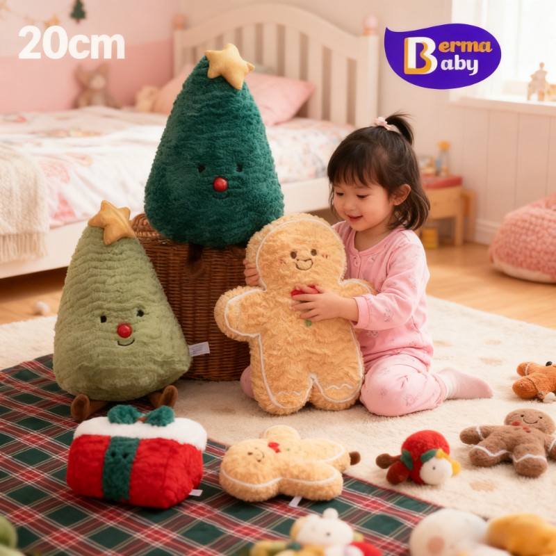 Berma Baby ตุ๊กตาคริสต์มาส 20cm รูปต้นคริสต์มาส สโนว์แมน ขนมปังขิง คริสต์มาสตกแต่ง