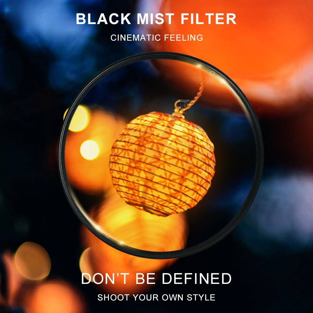 ตัวกรองเลนส์ เลือก 1/4 1/8 Black Mist Filter Diffusion กล้องกรอง Movie Effect Filter 37/39/46/49/52/