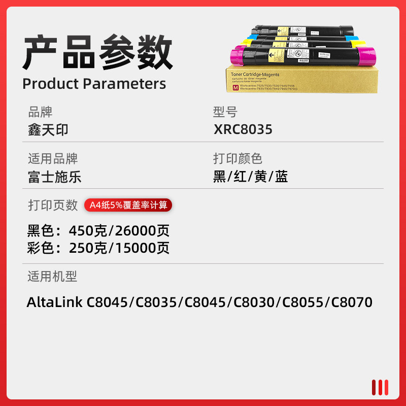 เหมาะสําหรับ Silk AltaLink C8045 C8035 C8045 C8030 C8055 C8070 ตลับหมึกผงหมึก
