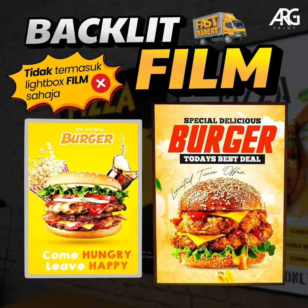 BACKLIT FILM UNTUK LIGHTBOX , MENU MAKANAN DISPLAY