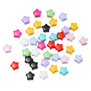 （50ชิ้น/แพ็ค）อะคริลิคห้าแฉกลูกปัดดาวลูกปัดสีลูกกวาด DIY ทำสร้อยข้อมือลูกปัดเครื่องประดับวัสดุอุปกรณ์เสริม