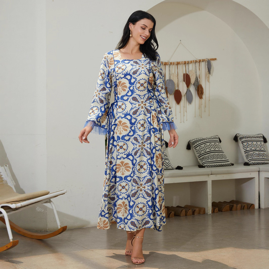 NC101 จัดหาเฉพาะการค้าต่างประเทศ Retro เอวแคบ Slimmer ดู Laced Design ชุดมุสลิม