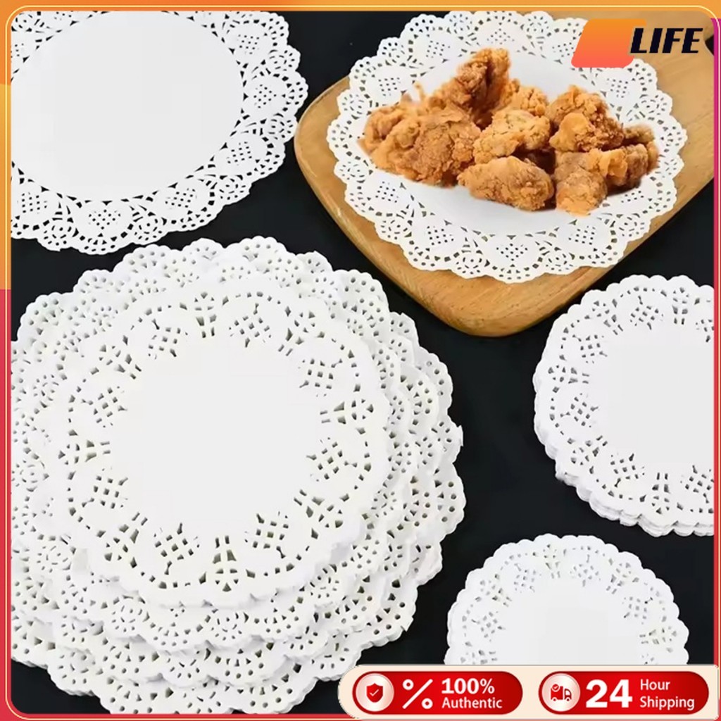 เก็บปลายทาง！150ชิ้น/แพ็ค กระดาษดอลลี่3.5นิ้ว-9.5นิ้ว สำหรับรองขนม รองเค้ก ซับน้ำมัน ทรงกลม