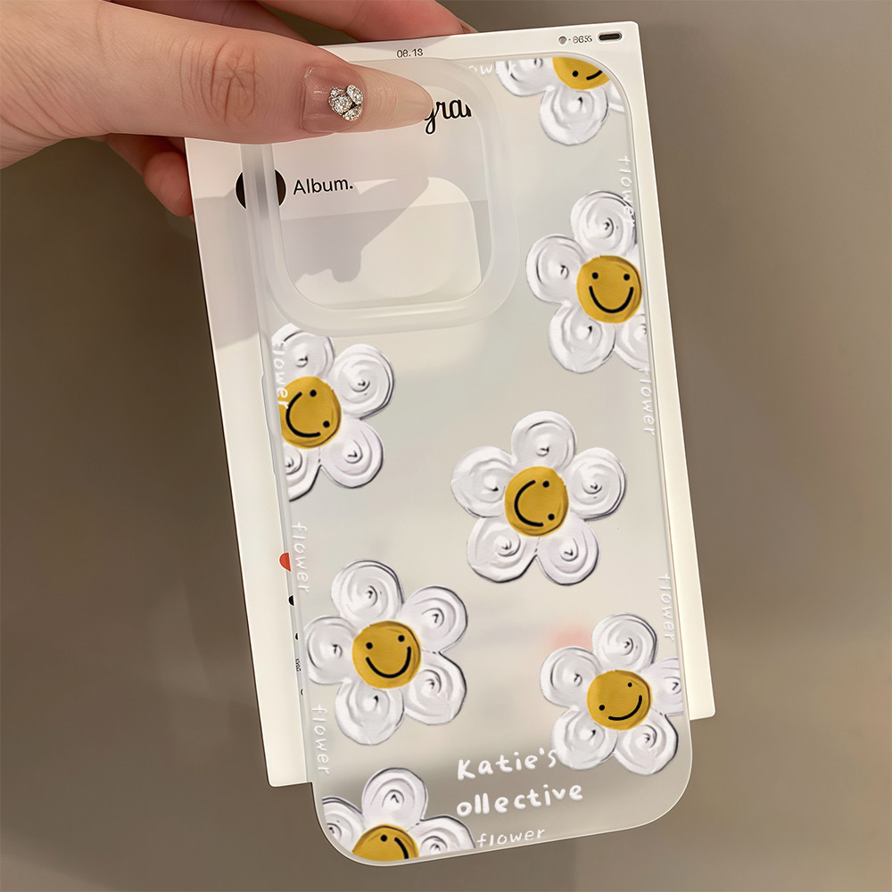 ส่งจากไทย เคสโทรศัพท์รุ่น15 ดอกไม้หน้ายิ้ม สดใส เคสด้านแบบใสนิ่ม For IPhone17 16 13 11 12 14 15ProMAX XR XSMAX 6/7/8PLUS - รูปที่ 2