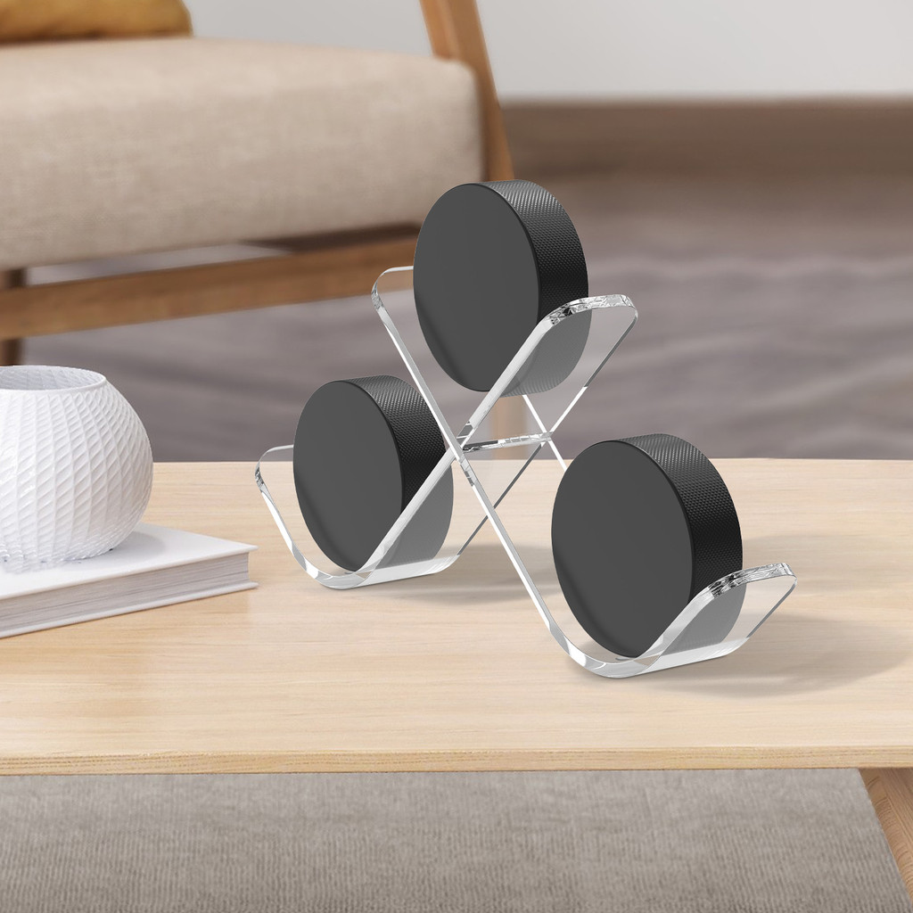 ชั้นวาง Hockey Puck อะคริลิคใส พร้อมระบบกันน้ำ สำหรับโชว์และจัดเก็บ puck สูงสุด 3 อัน ShopQJC5926