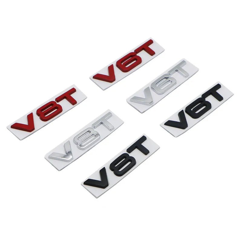 จัดแต่งทรงผมรถ 3D โลหะ V6T V8T V6 V8 T Fender ด้านข้างสัญลักษณ์หาง Trunk Fender Badge สติกเกอร์สําหร