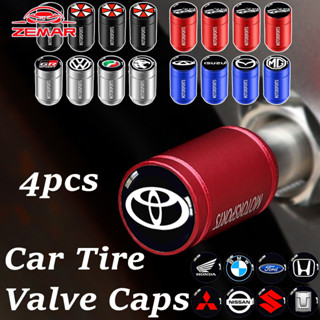 【ZEMAR】4ชิ้นยางรถวาล์วหมวกยานยนต์รถจักรยานยนต์จักรยานโลหะกัน…