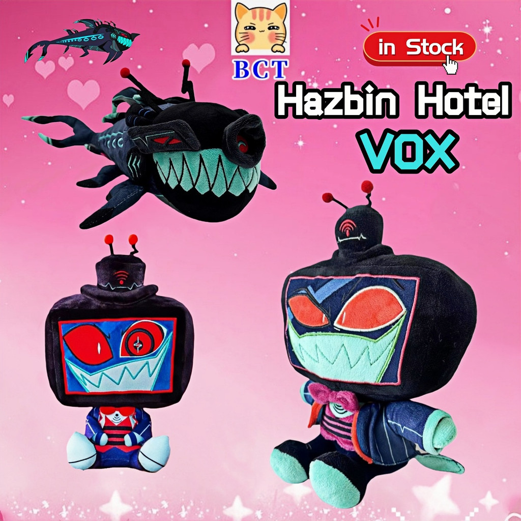 BCT✨hazbin hotel ตุ๊กตา✨25 ซม.Hazbin Hotel Vox Plushie ตุ๊กตาใหม่ Hazbin โรงแรม Shok.Way ตุ๊กตาตุ๊กตาหมีตุ๊กตาสําหรับ Boy และสาวหมอนนุ่มตุ๊กตาเด็กของขวัญวันเกิดคริสต์มาสของขวัญ