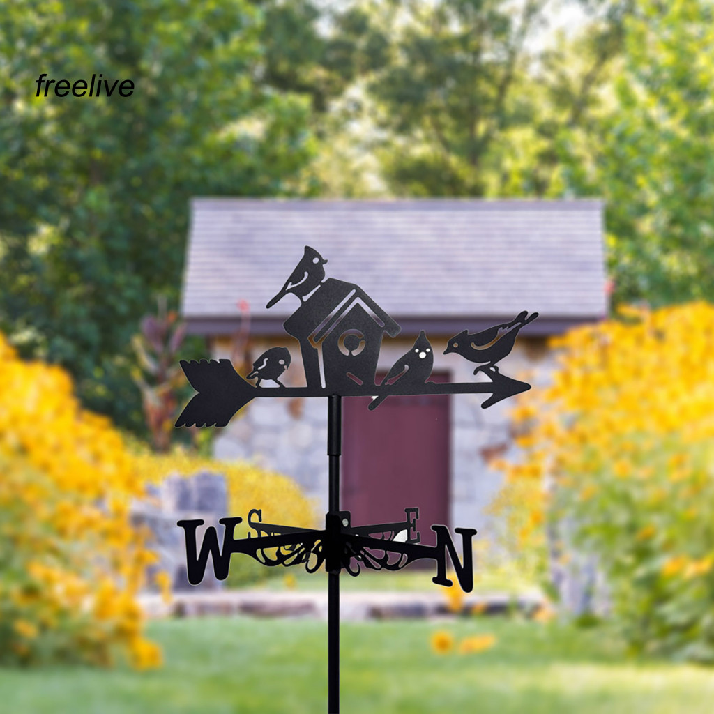 ฟรีสด|  ลมทนต่อสนิม Vane Garden Wind Vane Rustic Iron Birdhouse Weather Vane พร้อม Ground Stake – สว