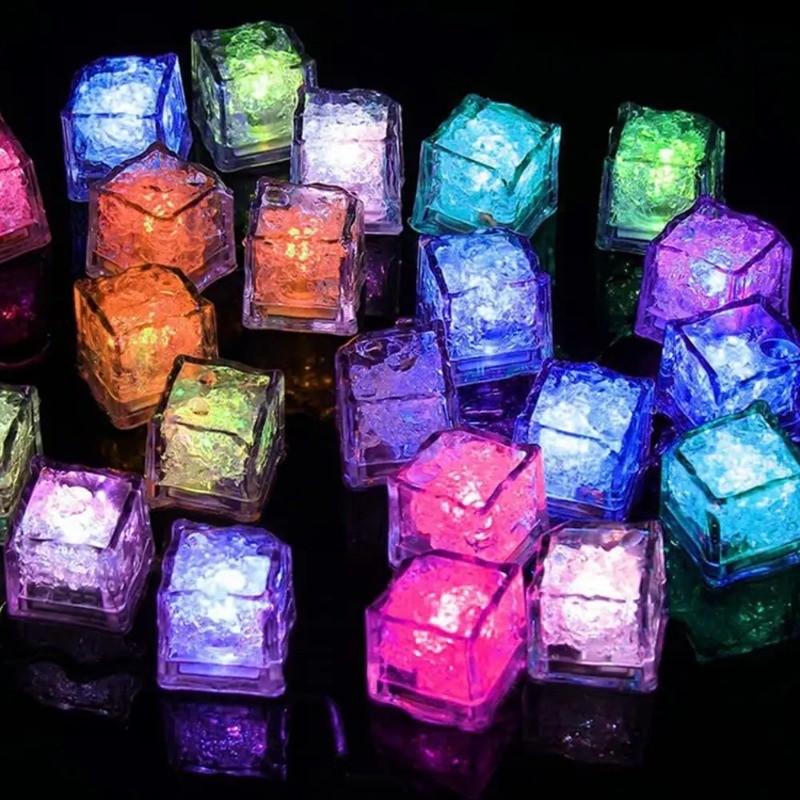 6/12PCS อ่างอาบน้ํา LED Light Up ของเล่นที่มีสีสันกันน้ําเรืองแสง Ice Cube สําหรับอ่างอาบน้ําสระว่ายน้ําวันเกิด Xmas ของขวัญบาร์คลับดื่มปาร์ตี้ไวน์ตกแต่ง