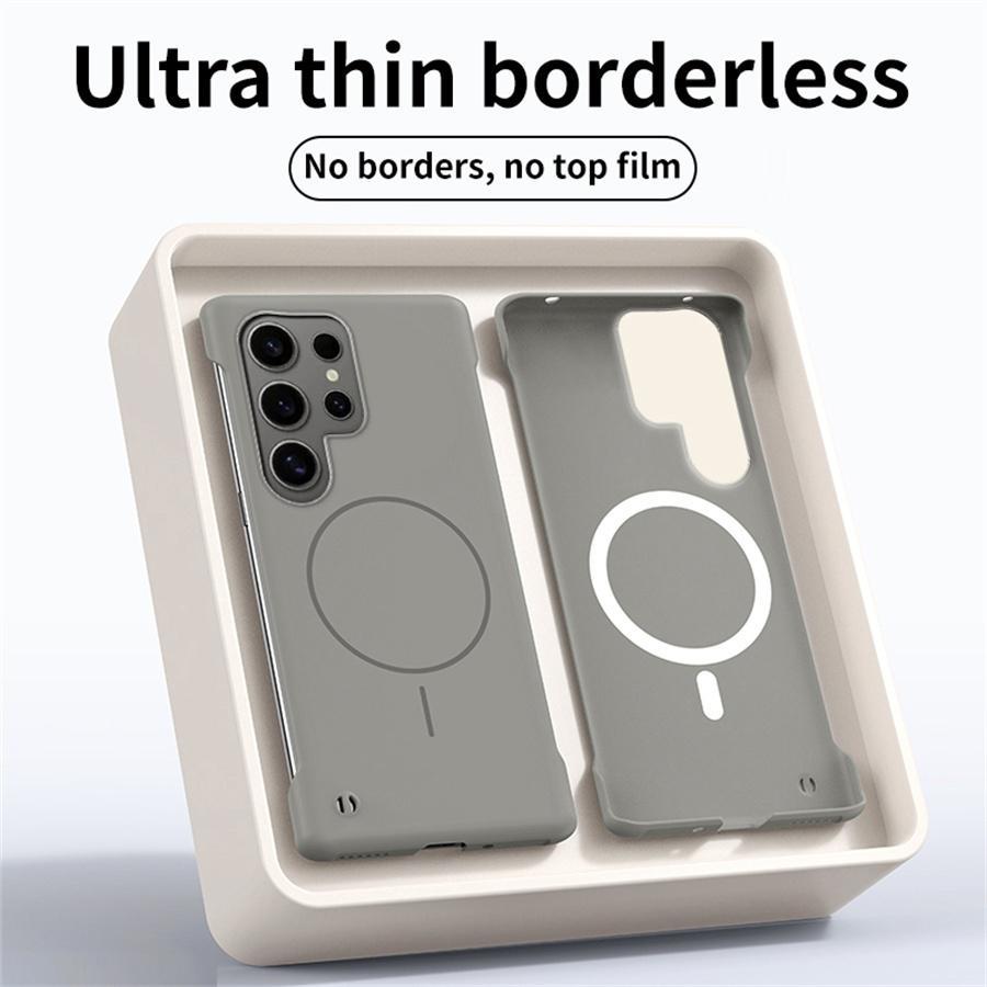 เคสแม่เหล็กไร้กรอบ PC บางเฉียบสําหรับ Samsung S21 S20 S10 fe หมายเหตุ 20 Ultra Plus การกระจายความร้อนฝาครอบชาร์จไร้สาย