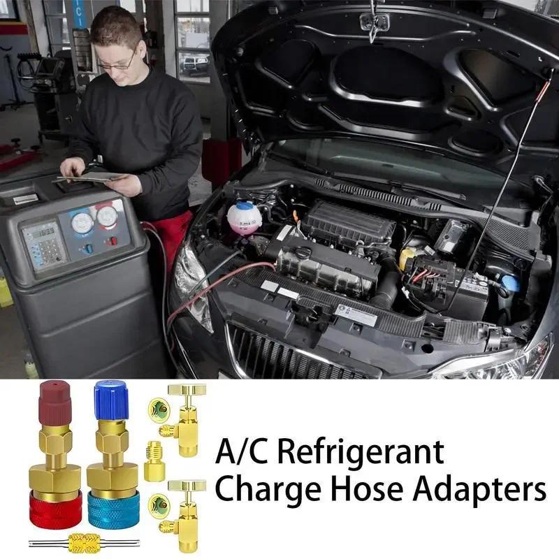 HVAC R 1234YF ถึง 134A พองเชื่อมต่อ Foon R134A ถึง R1234YF สารทําความเย็นอะแดปเตอร์เติมแก๊สเครื่องมื
