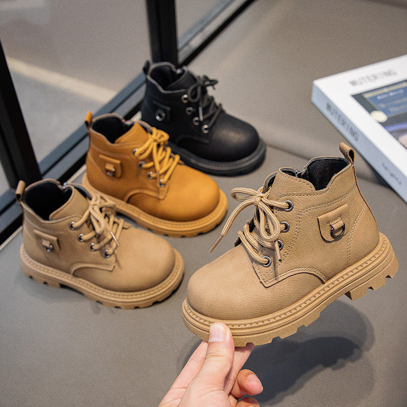 Boy Martin Boots Kids Soft Sole Yellow Boots Girls Short Boots