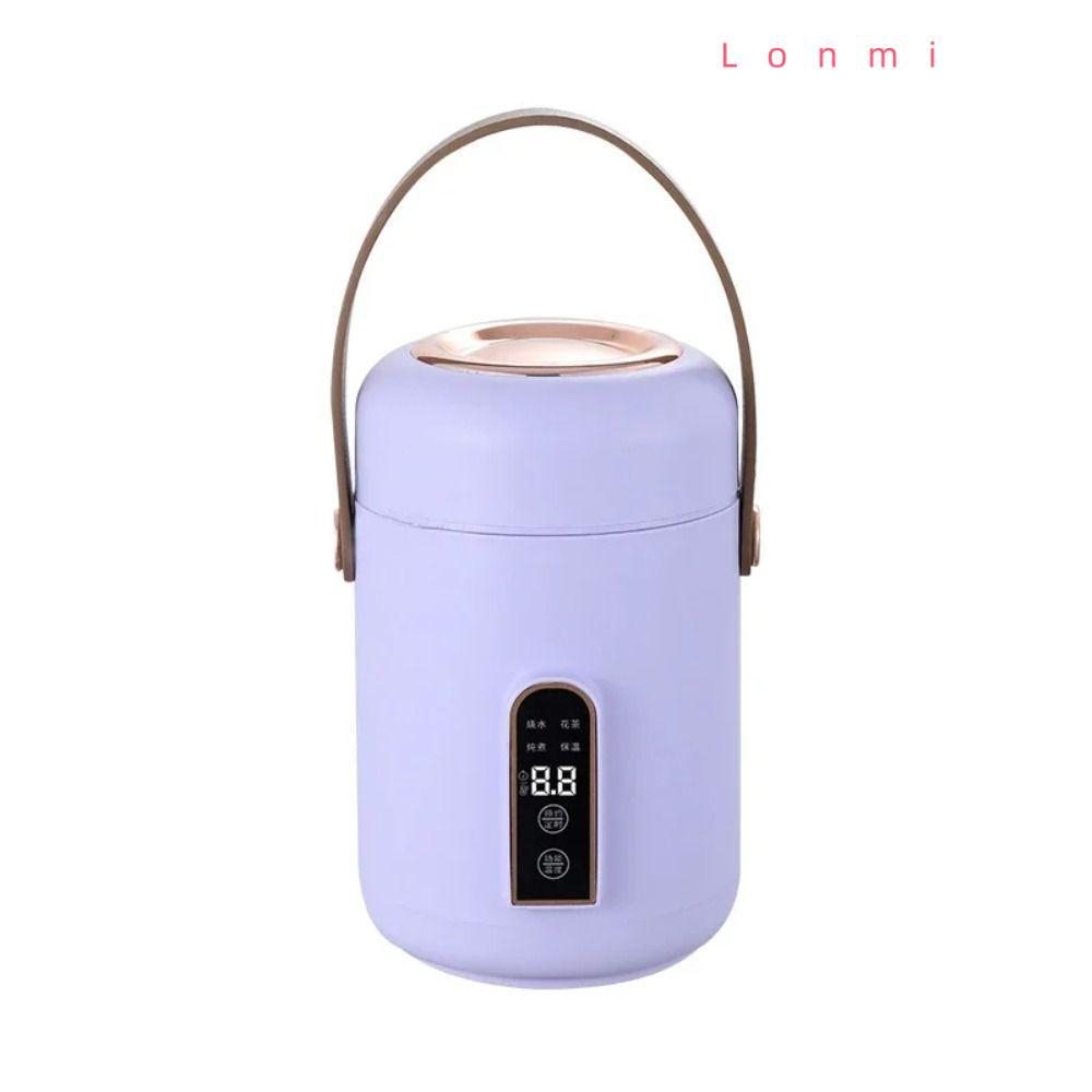 LONMI หม้อความร้อนไฟฟ้า, หม้อหุงไฟฟ้าอัจฉริยะมัลติฟังก์ชั่น, ฉนวนกันความร้อนคุณภาพสูงแบบพกพามินิถ้วยสตูว์สํานักงาน