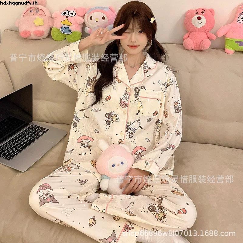 Set 4 ชุด ชุดนอน Nemuri ชุดนอนผู้หญิง ชุดนอนแขนสั้น ชุดนอนแขนยาว ลายน่ารัก ฟรีไซส์ พร้อมส่ง