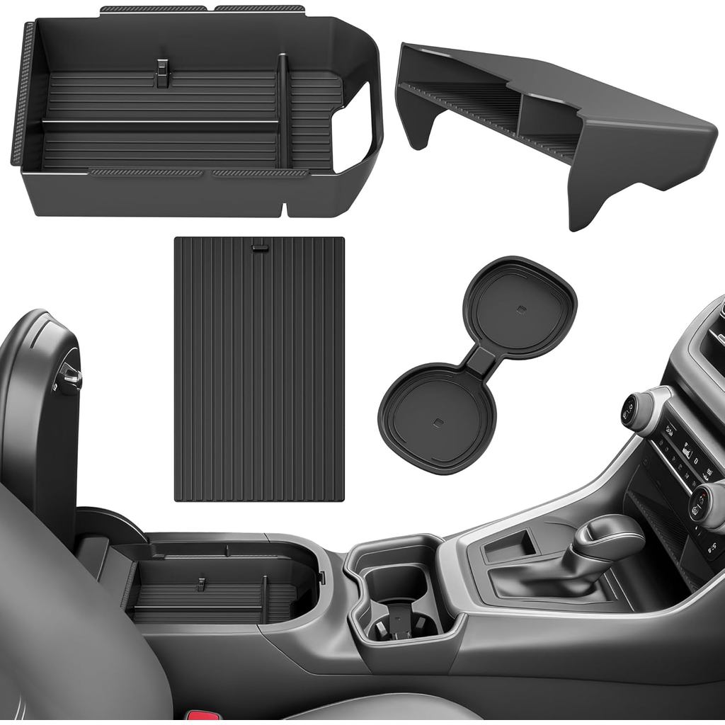 สําหรับ Toyota RAV4(2019-2025) & RAV4 Prime(2021-2025) คอนโซลกลาง [สองชั้นและคาร์บอนไฟเบอร์] เกียร์ถ