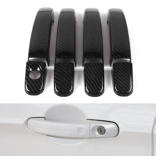 8Pcs Carbon Fiber Car Door Handle Cover Trim For Ford Focus MK2 MK3 Kuga Escape