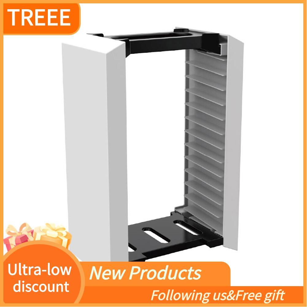 treee การ์ดเกมกล่องขาตั้ง Disc Tower CD ชั้นวาง STACKABLE Rack SINGLE Layer