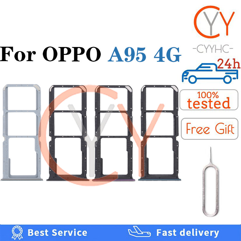 สําหรับ OPPO A95 4G ซิมการ์ดถาดซิมการ์ดผู้ถือผู้ถือบัตร Reader SD Slot อะแดปเตอร์เปลี่ยน Part