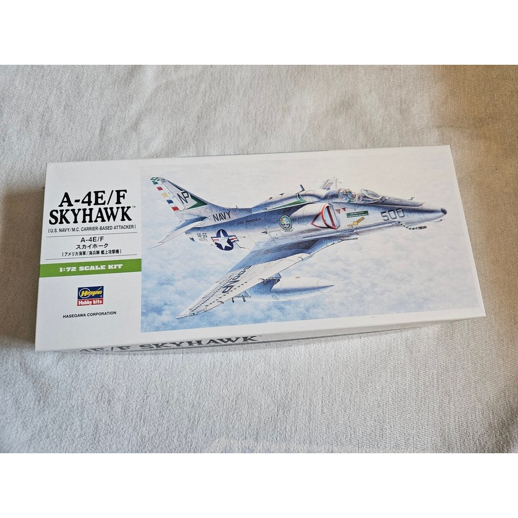 Hasegawa A-4E/F SKYHAWK 1/72 โมเดลเครื่องบินรบลักษณะเป็นแสดงยังไม่ได้เปิดกระดานที่สมบูรณ์จัดส่งฟรีทั