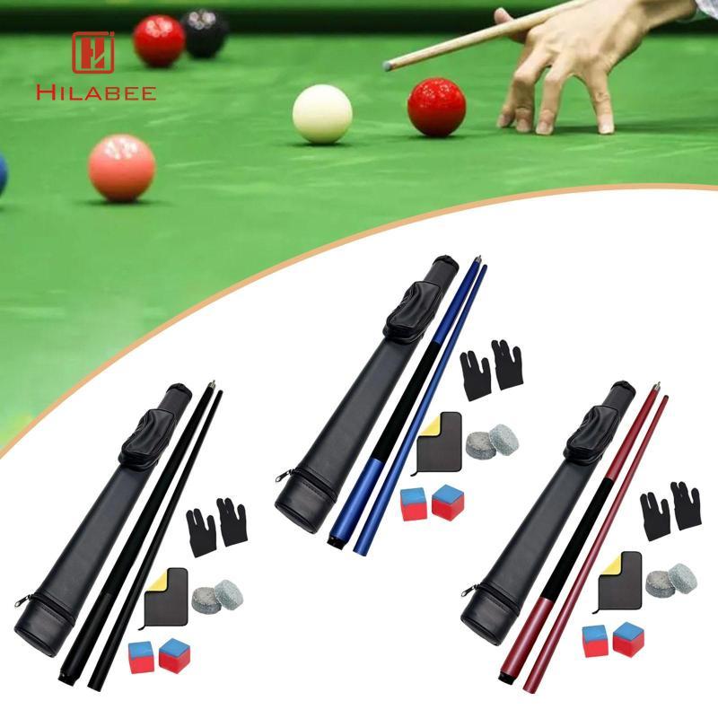HILABEE 147 ซม.บิลเลียดคิวสองส่วนพร้อมถุงเก็บแบบพกพาเปลี่ยนสระว่ายน้ําตาราง Sticks Snooker Cue สําหร