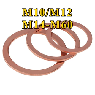 แหวนทองแดง แหวนน้ำมัน แหวนอีแปะ ทองแดง น้ำมันเครื่อง / GB97 COPPER FLAT WASHER M10/M12/M14-M60 [NBL]