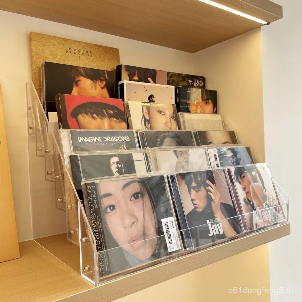 Cd Rack อะคริลิค Stepped Display Rack cd Tape cd Collection Display Rack คอลเลกชันอัลบั้ม Qinqin