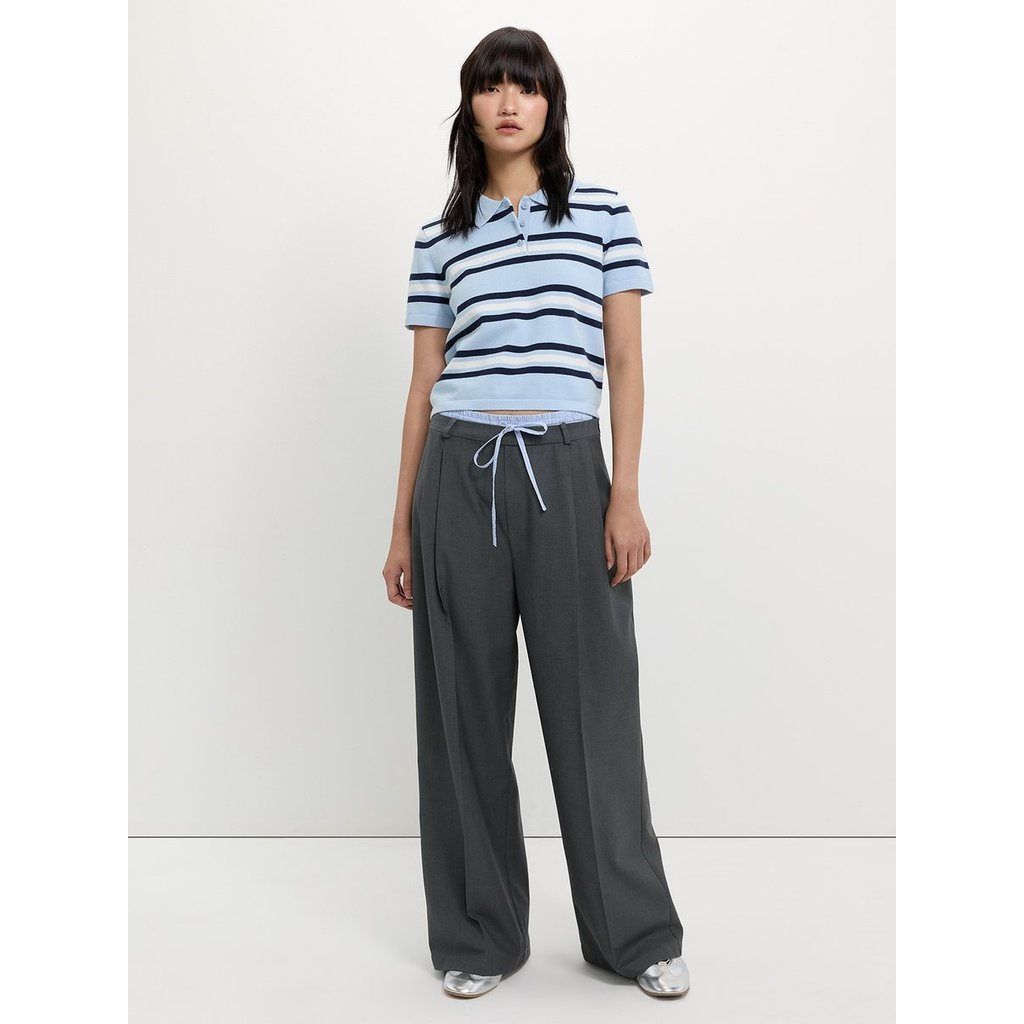 [Pomelo] เสื้อโปโลลายทาง / Striped Polo Top — صورة 3