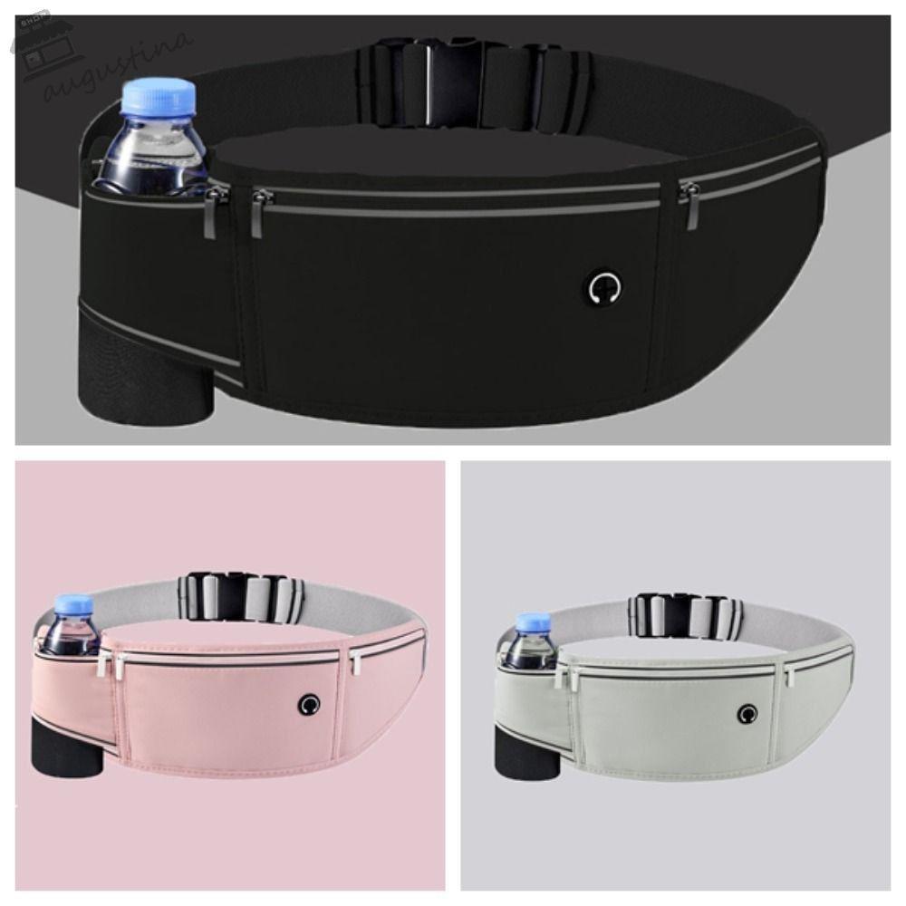 AUGUSTINA กระเป๋าคาดเอววิ่ง,พร้อมกระเป๋าขวด Multi-function Marathon Running Bag, Gym Bag Case Belt B