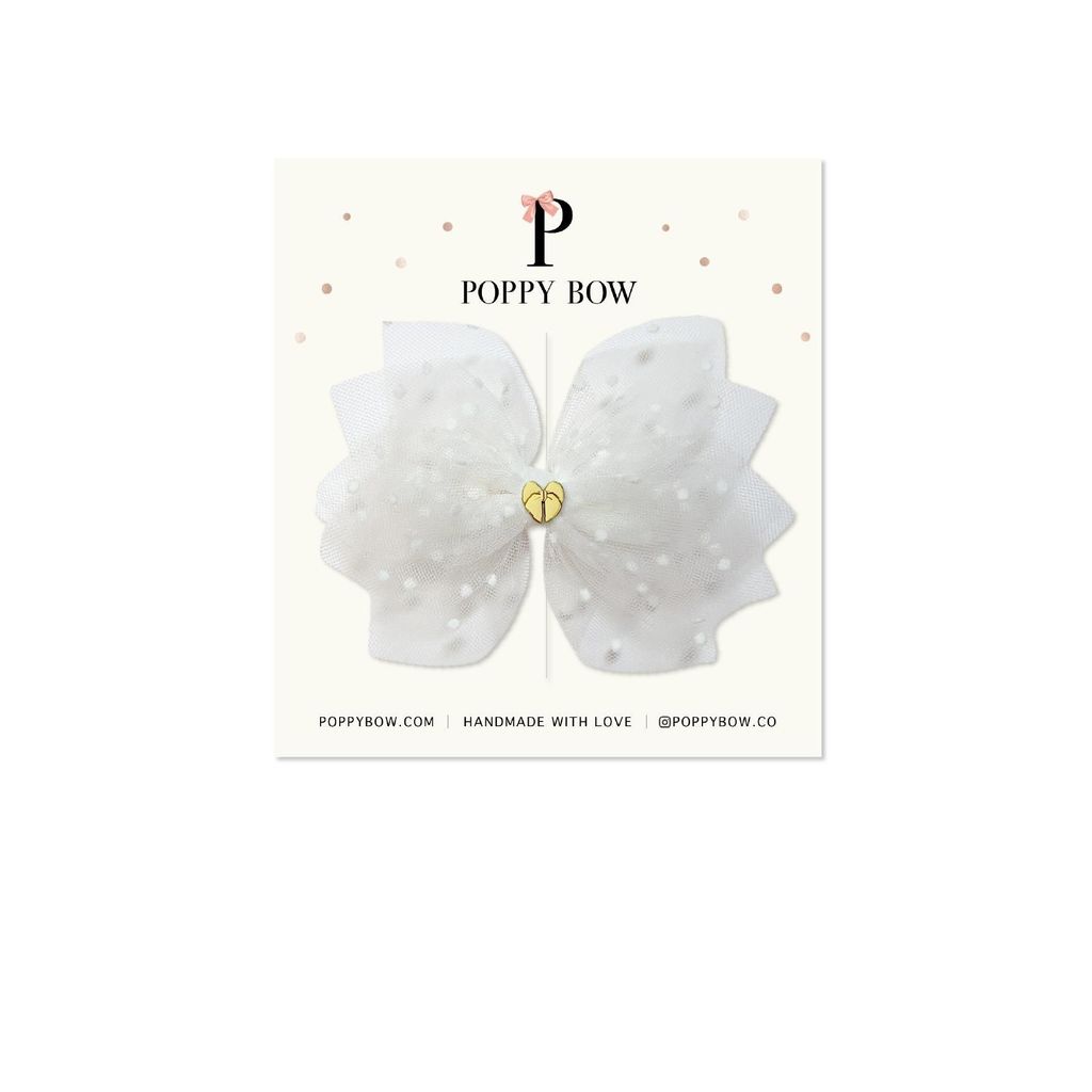 Poppy Bow Premium Small Fleur Bow // Angel Flurry