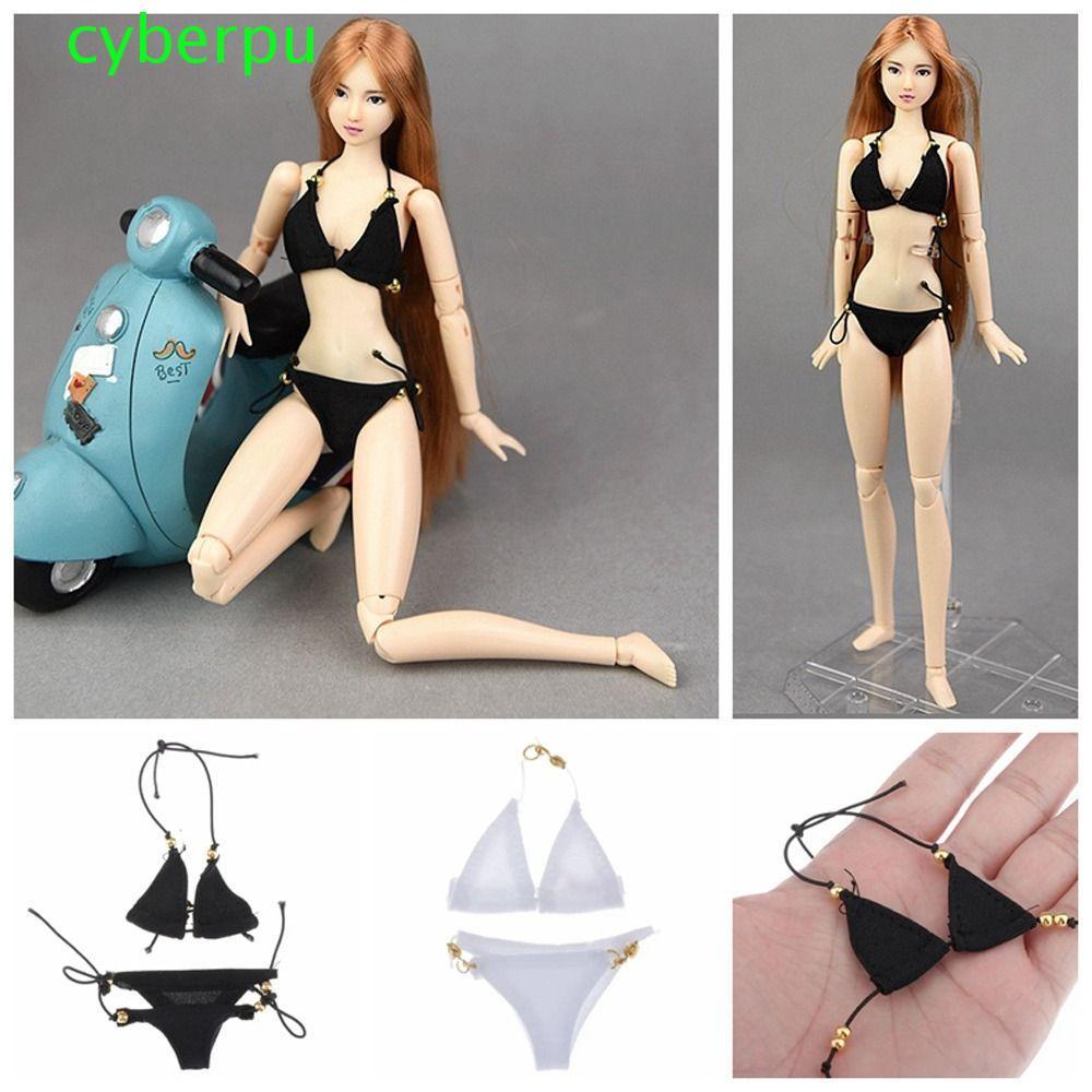 CYBERPULSE ตุ๊กตาบิกินี่, 1/6 ขนาดชุดชั้นในชุดตุ๊กตา Bra ชุดชั้นใน, แฟชั่นสีดําสีขาวหญิงตุ๊กตาเสื้อผ