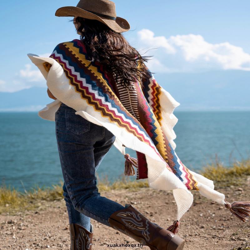 Design Shawl Irregular Exotic Style Women's Tassel Cloak Bohemian Coat Ethnic Style Cardigan Cloak 1