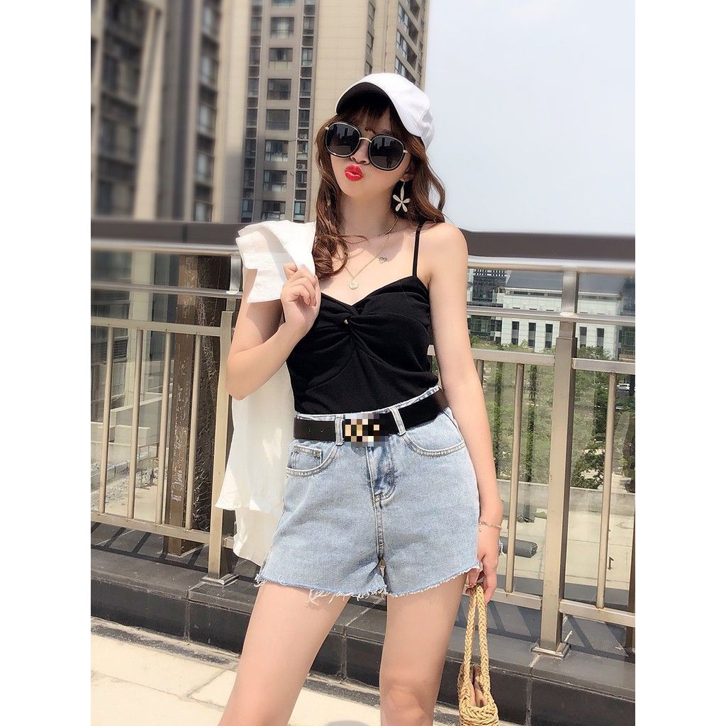 FB02 เข็มขัดสายเข็มขัดสายหนังสีดําแฟชั่นสตรี