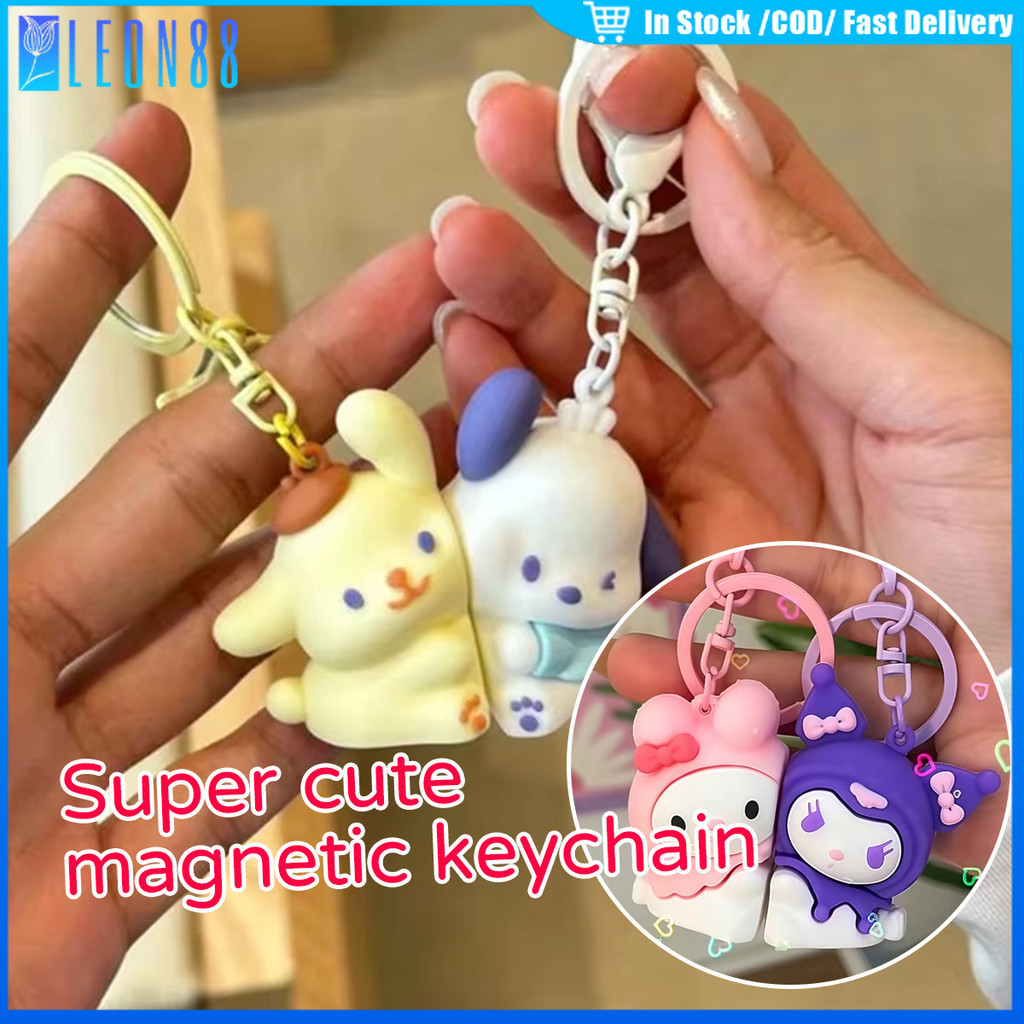 ของมาใหม่！พวงกุญแจคู่รัก พวงกุญแจแม่เหล็ก ลายการ์ตูน ของขวัญให้แฟน  Key Chain มี2รูปแบบ