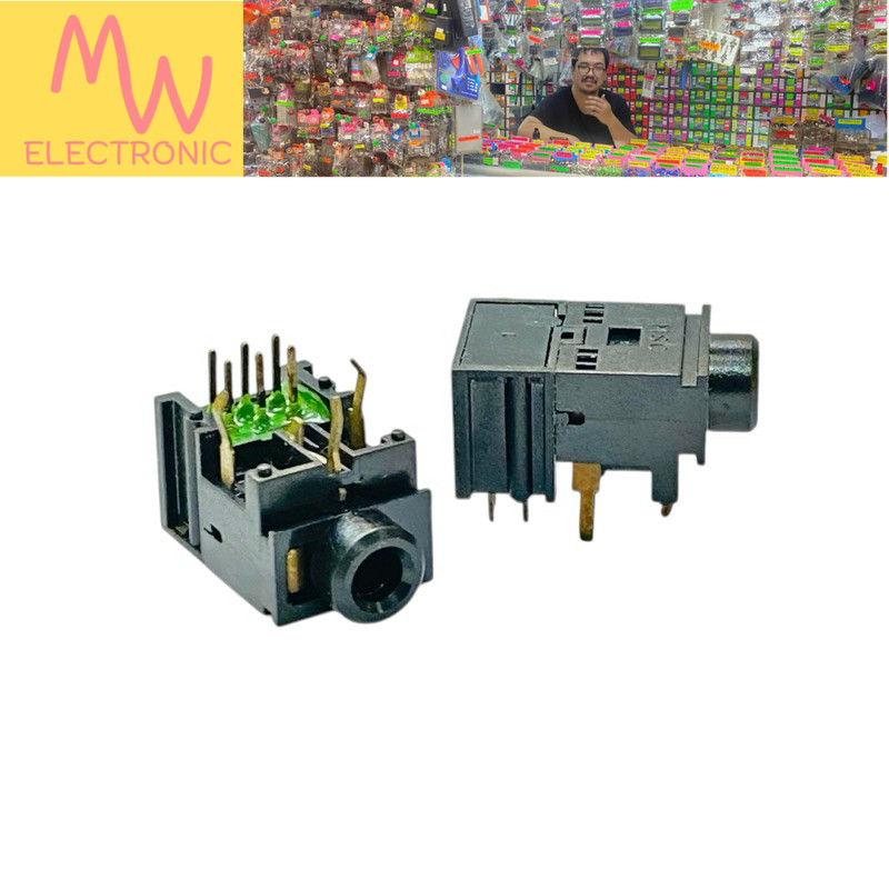 Jack  PJ-317A ช่องเสียบหูฟัง 9Pin 3.5MM ปลั๊กตัวเมียสเตอริโอ 3.5mm (แพ็ค 3ชิ้น)เชื่อมต่อสัญญาณเครื่อ