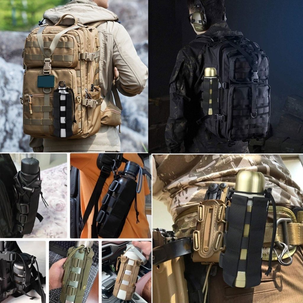 สายคล้องขวดน้ำแบบปรับได้ - เข็มขัดพกพาสำหรับการเดินป่าและท่องเที่ยว - รูปที่ 4