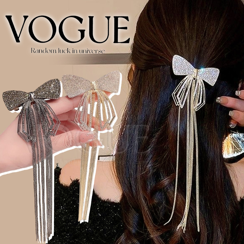 Vogue🌟พร้อมส่ง🌟  กิ๊ปแฟชั่นลายดบว์ เรียบหรูดูแพง ดีเทลติดเพชร (VO-66)