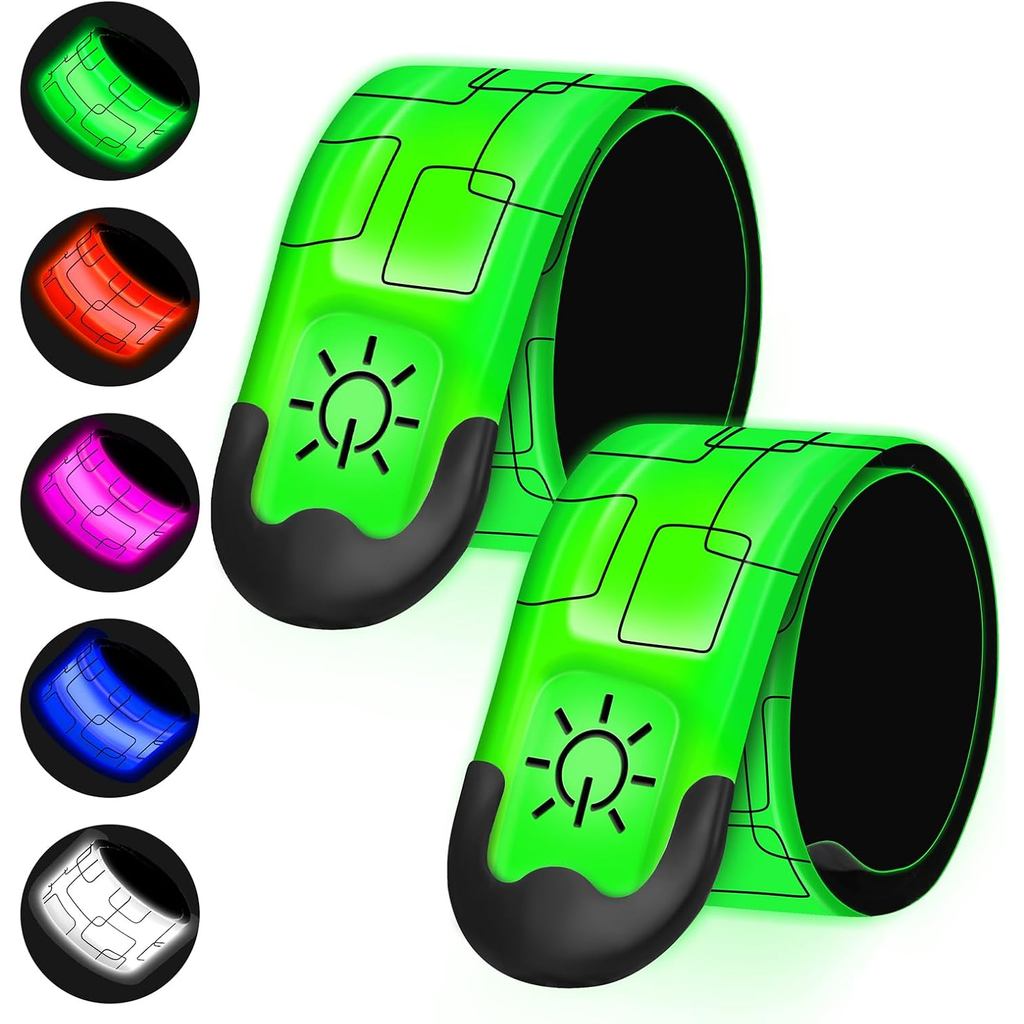 2PCS LED Armband for Running Walking at Night, High Visibility Reflective Running Gear Rechargeable 