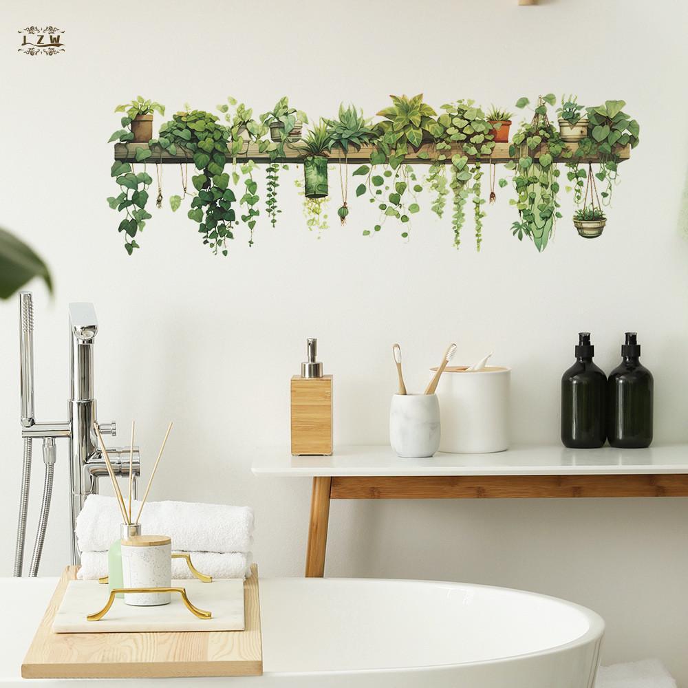 Self Adhesive Green Pothos Vine Wall Decals - ใบไม้แบบถอดได้สําหรับตกแต่งบ้าน